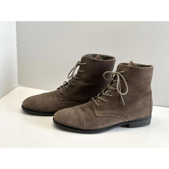 ECCO Touch 15 Chukka Boots Women's Taupe Brown Suede Combat Lace Up Size 40/US 9 - Picture 3 of 14